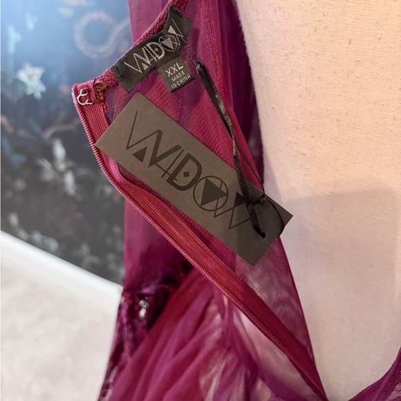 Dolls Kill Halloween Vampire Dress Widow Burgundy Red Gothic Dress Size XXL - Picture 6 of 8